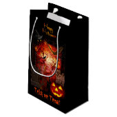 Beängstigender Halloween-Trick oder Treat-Geschenk Kleine Geschenktüte (Rückseite Schrägansicht)