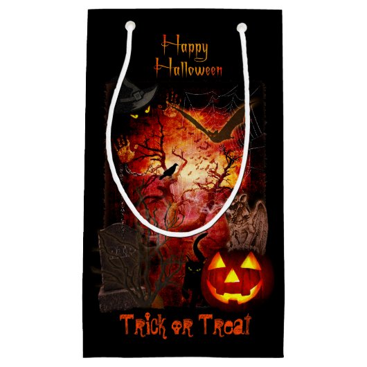 Beängstigender Halloween-Trick oder Treat-Geschenk Kleine Geschenktüte (Vorderseite)