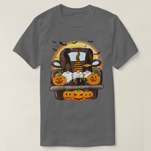 Beängstigender Halloween Truck Gnomes Bauer Hexenk T-Shirt (Design vorne)
