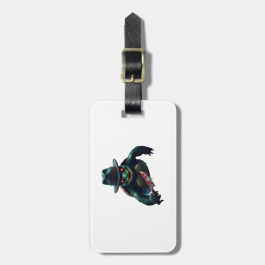 Beängstigender Halloween Turtle T - Shirt Gepäckanhänger (Vorderseite vertikal)