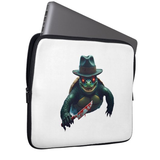 Beängstigender Halloween Turtle T - Shirt Laptopschutzhülle (Vorne Rechts)