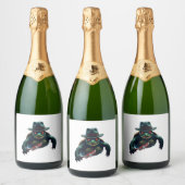 Beängstigender Halloween Turtle T - Shirt Schaumweinetikett (Flaschen)