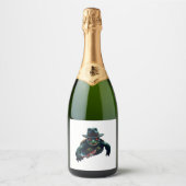 Beängstigender Halloween Turtle T - Shirt Schaumweinetikett (Vorderseite)