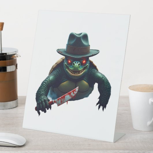 Beängstigender Halloween Turtle T - Shirt Sockelschild (In Situ)