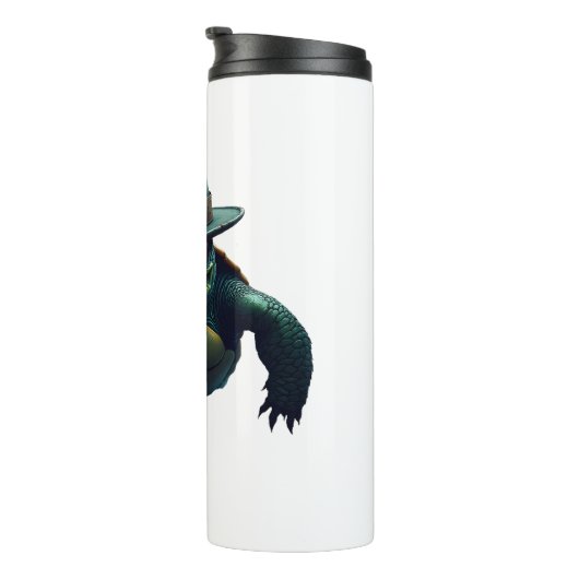 Beängstigender Halloween Turtle T - Shirt Thermosbecher (Nach rechts gedreht)