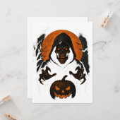 Beängstigender Halloween-Zauberer - grauenhafter S Karte (Vorderseite/Rückseite Beispiel)