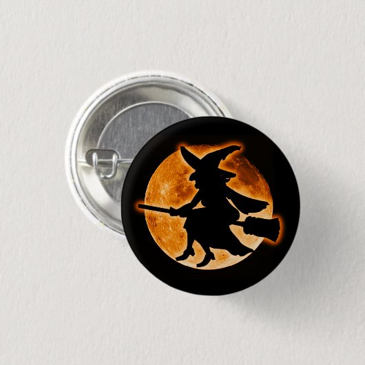 Beängstigender Hexenkopf Button (Vorne & Hinten)