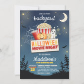 Beängstigender Hinterhof Halloween Filmabend Gebur Einladung (Vorderseite)