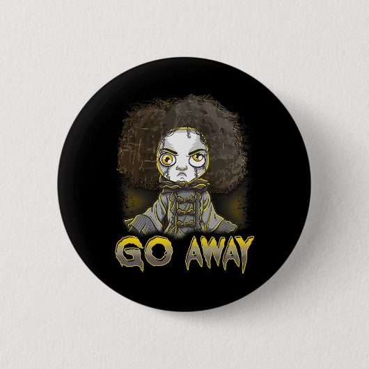Beängstigender Horror-Monster-Face Go Button (Vorderseite)