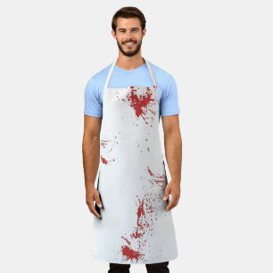 Beängstigender Horror Spritzer Weiß und Rotes Blut Schürze