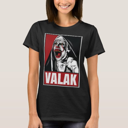 Beängstigender Horror Valak Nun Halloween Kostüm T-Shirt (Vorderseite)