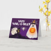 Beängstigender Hundeschlitten-o-Ween Karte (Gelbe Blume)