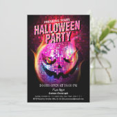 Beängstigender Jack-O-Lantern Disco-Ball Einladung (Stehend Vorderseite)