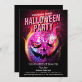 Beängstigender Jack-O-Lantern Disco-Ball Einladung (Vorne/Hinten)