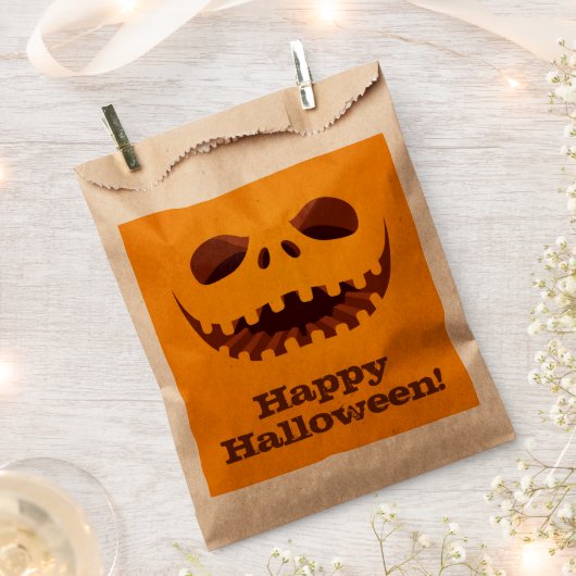 Beängstigender Jack o' Lantern Face Halloween Geschenktütchen (Ausgeschnitten)