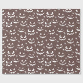 Beängstigender Jack-O' Lantern Faces Brown Hallowe Geschenkpapier (Flach)