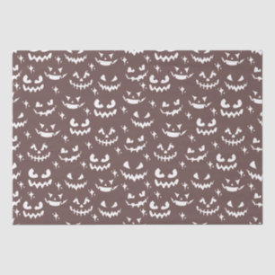 Beängstigender Jack-O' Lantern Faces Brown Hallowe Seidenpapier