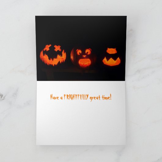 Beängstigender Jack-o'-Lantern Halloween Karte (Innenseite)