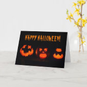 Beängstigender Jack-o'-Lantern Halloween Karte (Gelbe Blume)