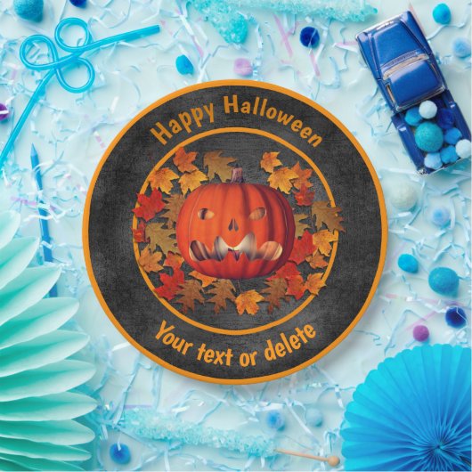 Beängstigender Jack- O' Lantern Personalisiertes H Pappteller (Party)