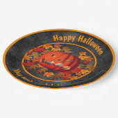 Beängstigender Jack- O' Lantern Personalisiertes H Pappteller (Schrägansicht)