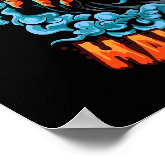 Beängstigender Jack-o-Laterne-Bubbling-Kopf Poster (Ecke)