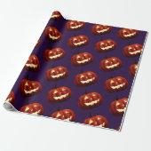 Beängstigender Jack O'Lantern Pumpkin Halloween Ge Geschenkpapier (Ungerollt)