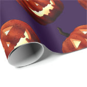 Beängstigender Jack O'Lantern Pumpkin Halloween Ge Geschenkpapier (Rolleneckpunkt)