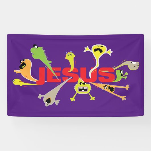 Beängstigender Jesus Banner (Horizontal)