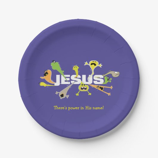 Beängstigender Jesus Pappteller (Vorderseite)