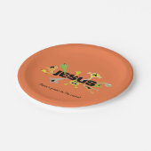 Beängstigender Jesus Pappteller (Schrägansicht)