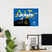 Beängstigender Jesus Poster (Heimbüro)