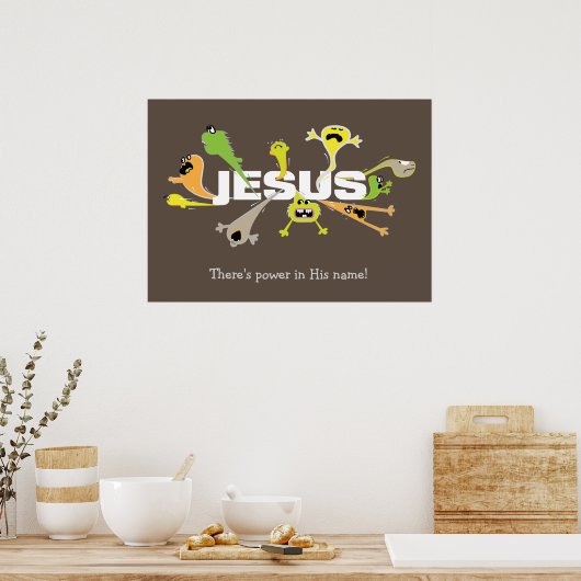 Beängstigender Jesus Poster (Küche)