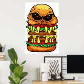 Beängstigender Käse Burger Poster (Heimbüro)
