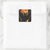 Beängstigender Katzenaufkleber Quadratischer Aufkleber (Tasche)