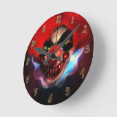 Beängstigender Killer Clown Halloween Custom Runde Wanduhr (Winkel)