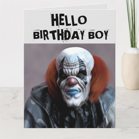 BEÄNGSTIGENDER KLEINFUNNY BIRTHDAY BOY ÜBERSIERTE KARTE (Vorderseite)