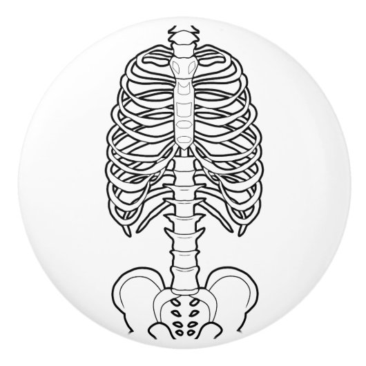 Beängstigender Knochen Halloween Keramikknauf (Vorderseite)