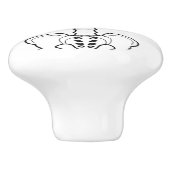 Beängstigender Knochen Halloween Keramikknauf (Seitenansicht)