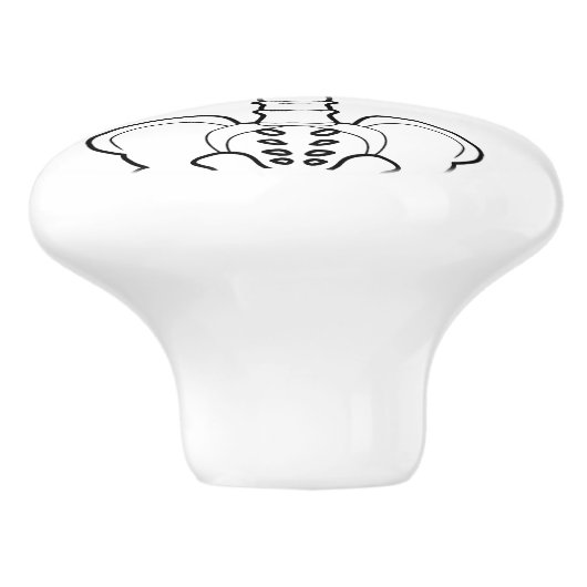 Beängstigender Knochen Halloween Keramikknauf (Seitenansicht)