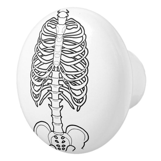 Beängstigender Knochen Halloween Keramikknauf (Rechts)