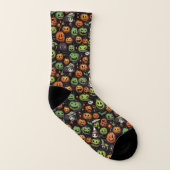 Beängstigender Kürbis Halloween Socken (Links - Innen)