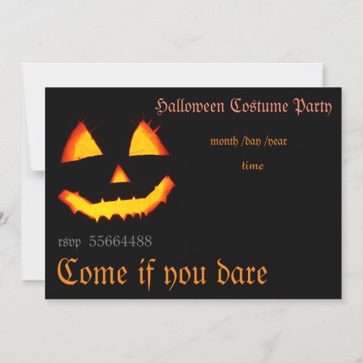 beängstigender Kürbis im Dunkeln - Halloween Magneteinladung (Vorderseite)