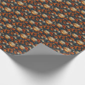 Beängstigender Kürbis und Blume02 Geschenkpapier (Ecke)