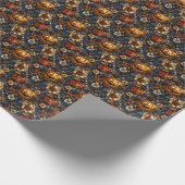 Beängstigender Kürbis und Blume03 Geschenkpapier (Ecke)