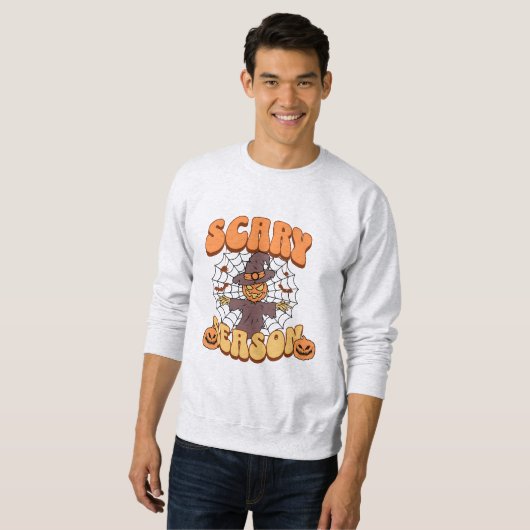 Beängstigender Kürbisassistent für Halloween Sweatshirt (Vorne ganz)