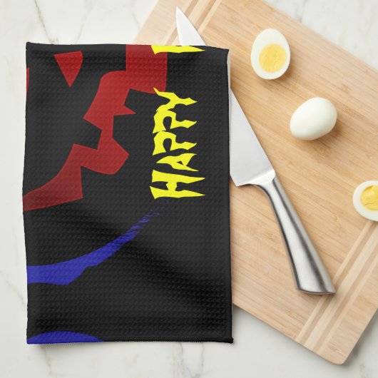 Beängstigender Kürbisklotz Küchentuch (Viertel Falte)