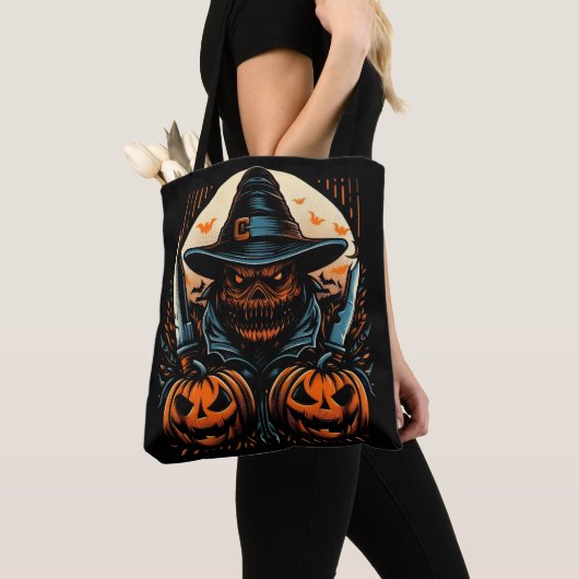 Beängstigender Kürbisknochen Halloween Killer Tasche (Von Nahem)