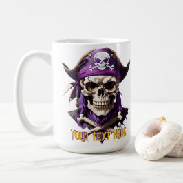 Beängstigender Lila Piratenschädel und Kreuzknoche Kaffeetasse