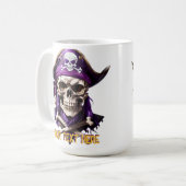 Beängstigender Lila Piratenschädel und Kreuzknoche Kaffeetasse (Vorderseite Links)